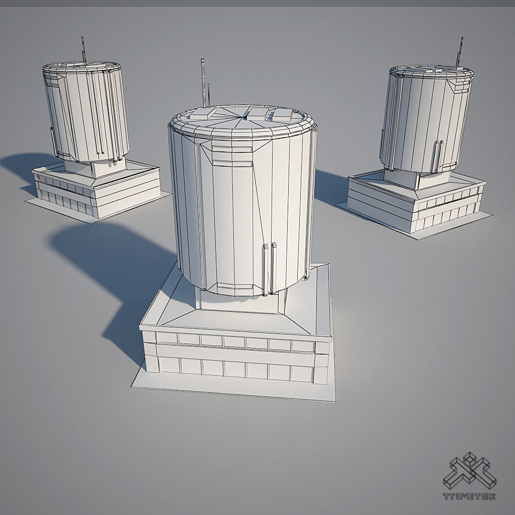 Low Poly Modern Building Set 01 3D Model Collection_21