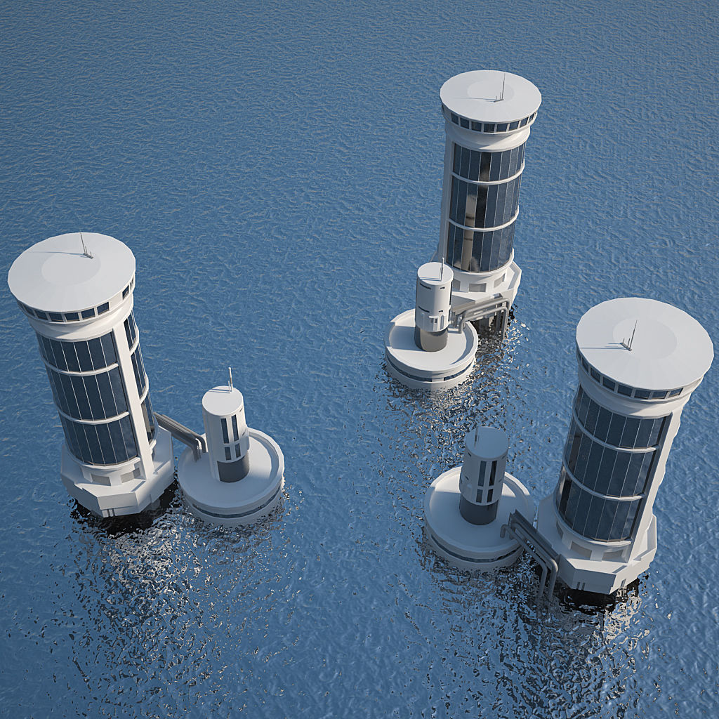 Low Poly Modern Building Set 01 3D Model Collection_6