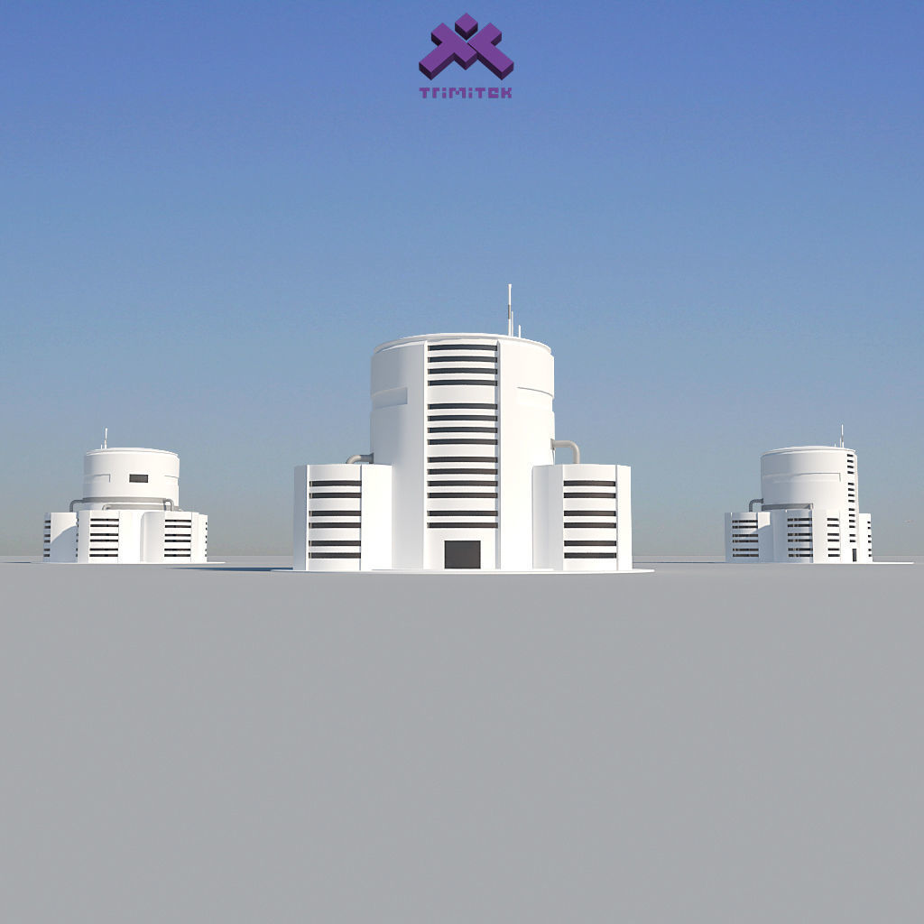 Low Poly Modern Building Set 01 3D Model Collection_31