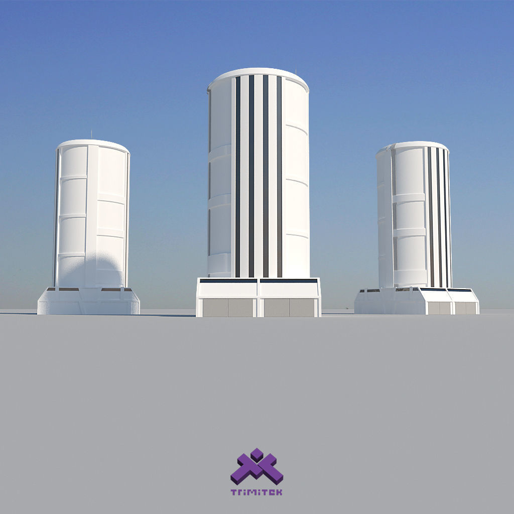 Low Poly Modern Building Set 01 3D Model Collection_19
