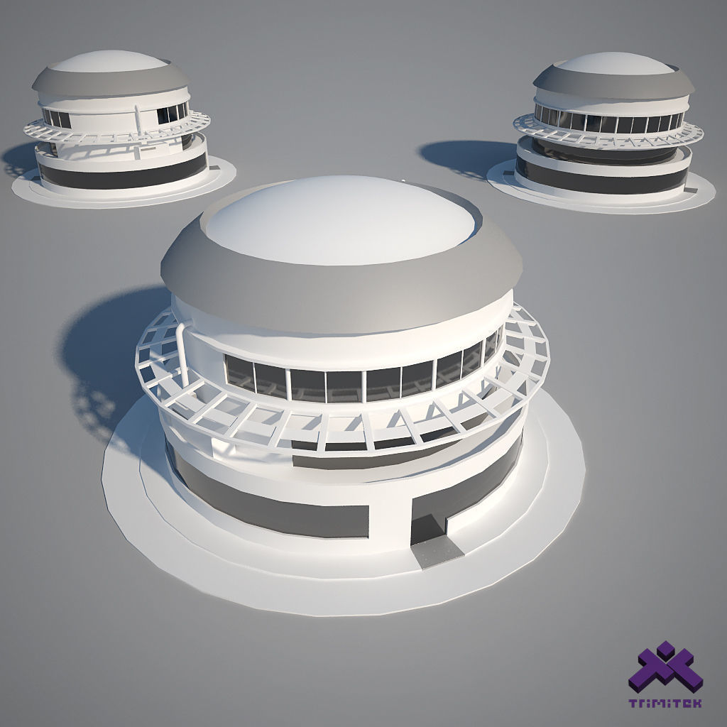 Low Poly Modern Building Set 01 3D Model Collection_34