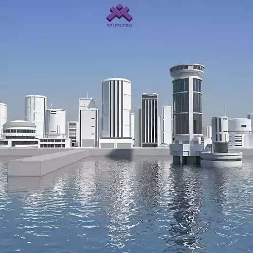 Low Poly Modern Building Set 01