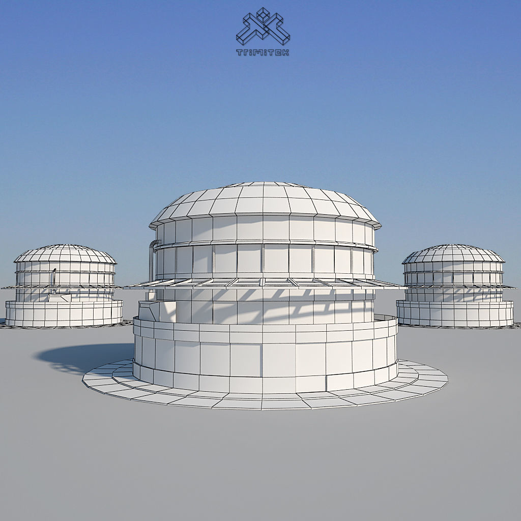 Low Poly Modern Building Set 01 3D Model Collection_33