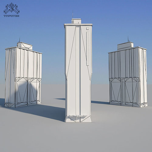 Low Poly Modern Building Set 02 3D Model Pack 3