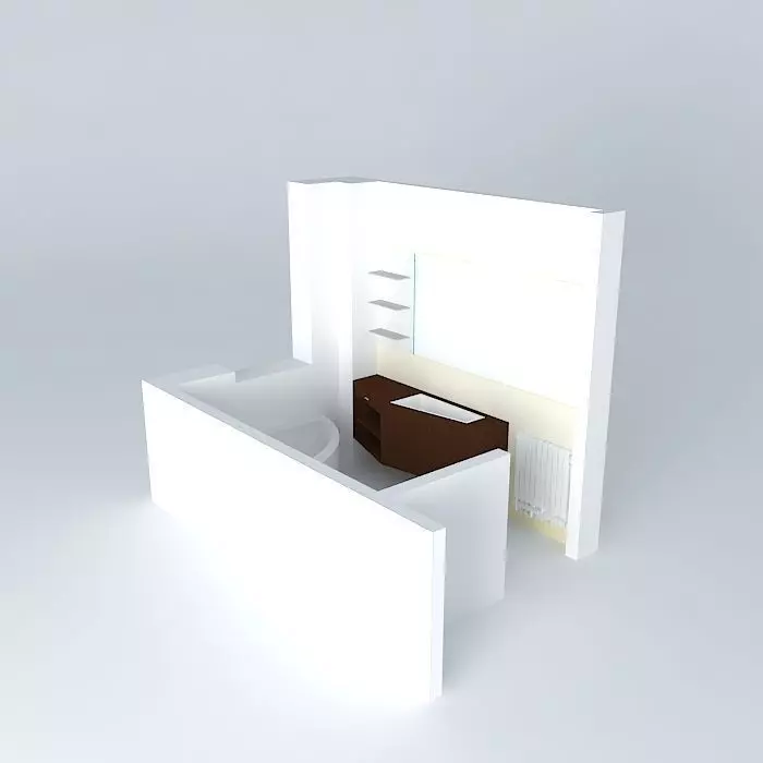 Wooden Bathroom Set Free 3D model