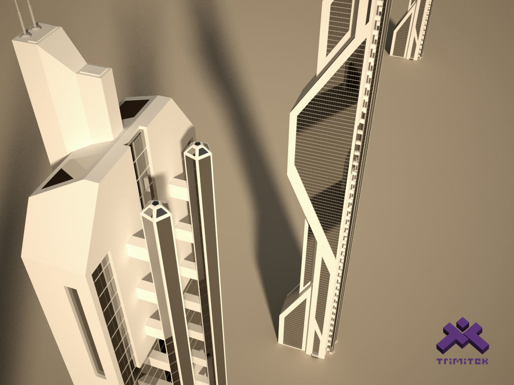 Futuristic Sci-Fi Skyscraper 01 Low-poly 3D model_10