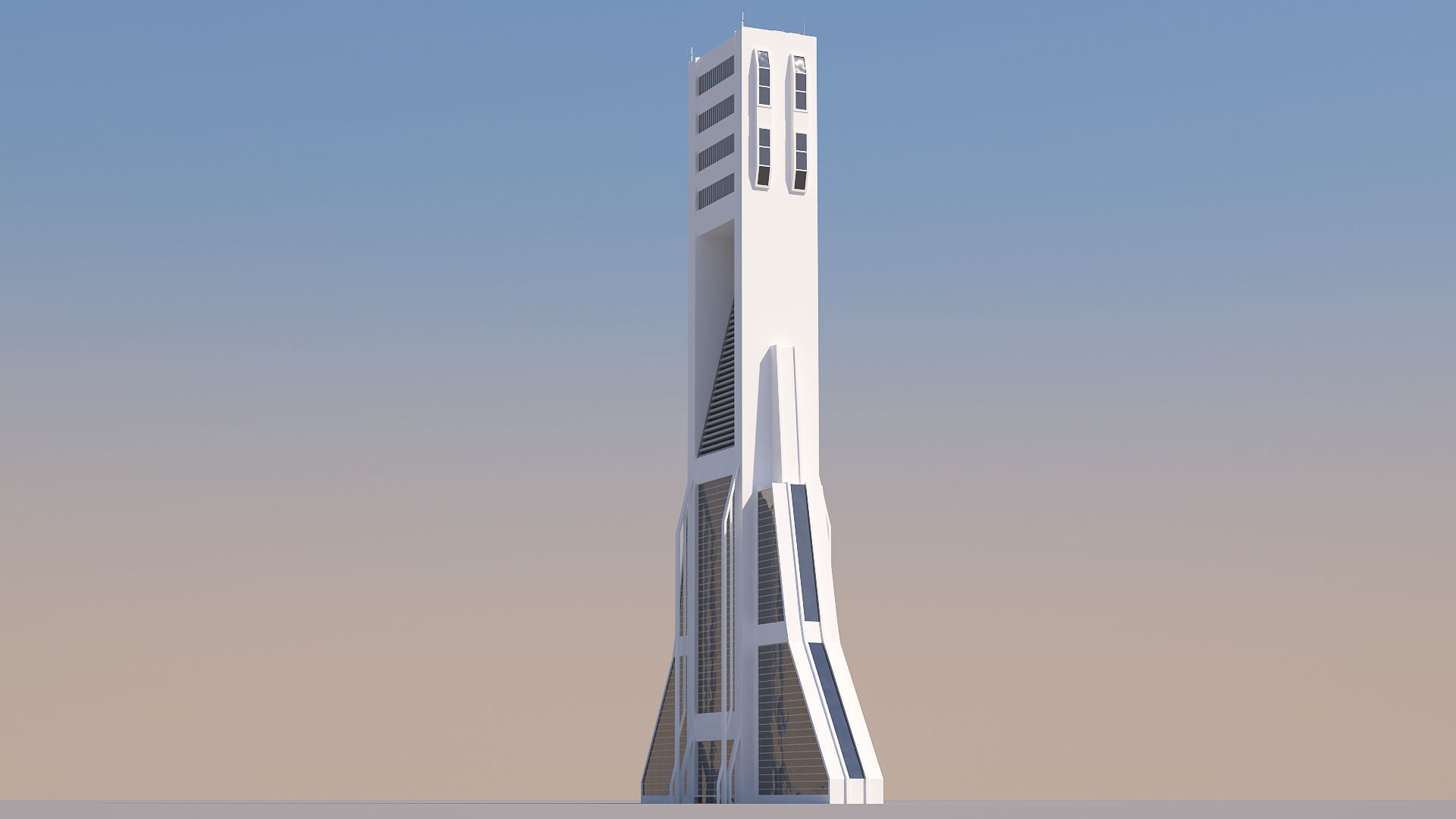 Futuristic Sci-Fi Skyscraper 02 Low-poly 3D model_26