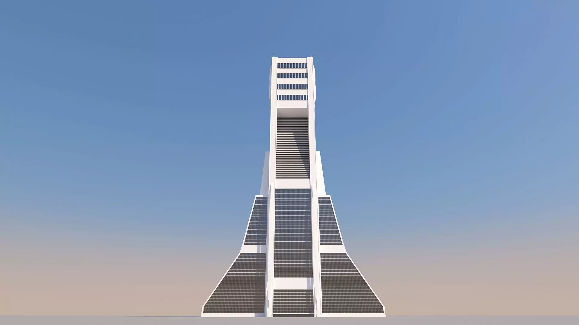Futuristic Sci-Fi Skyscraper 02 Low-poly 3D model_0