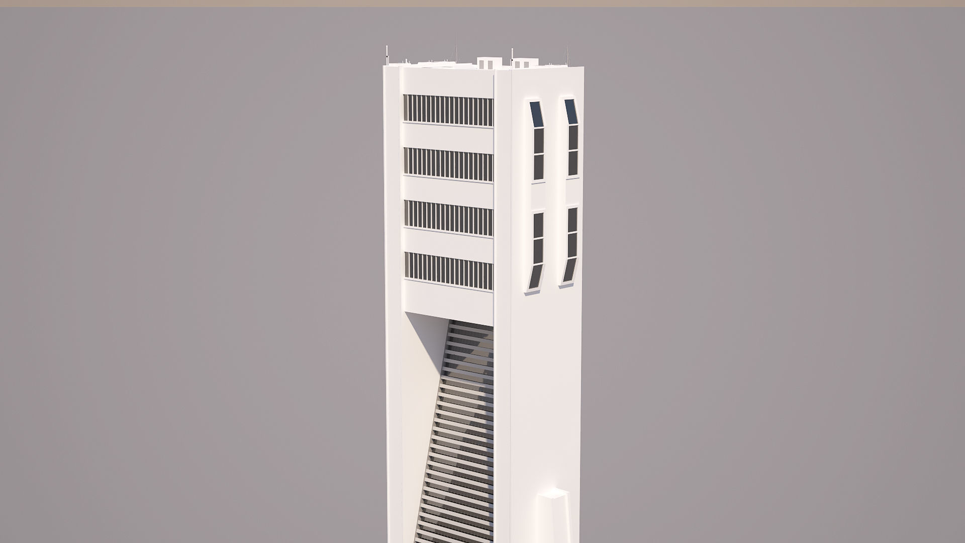 Futuristic Sci-Fi Skyscraper 02 Low-poly 3D model_4