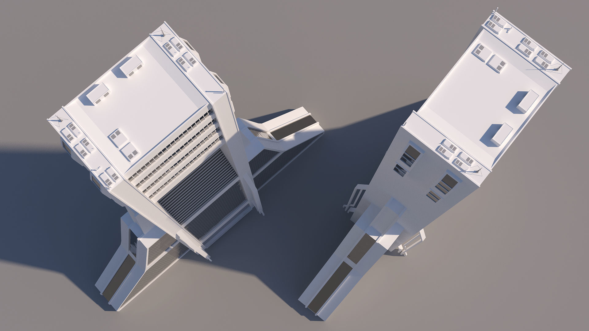 Futuristic Sci-Fi Skyscraper 02 Low-poly 3D model_6