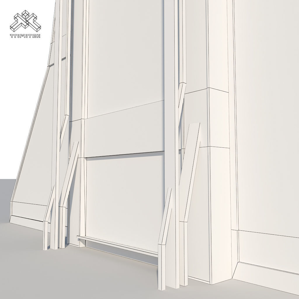 Futuristic Sci-Fi Skyscraper 02 Low-poly 3D model_14