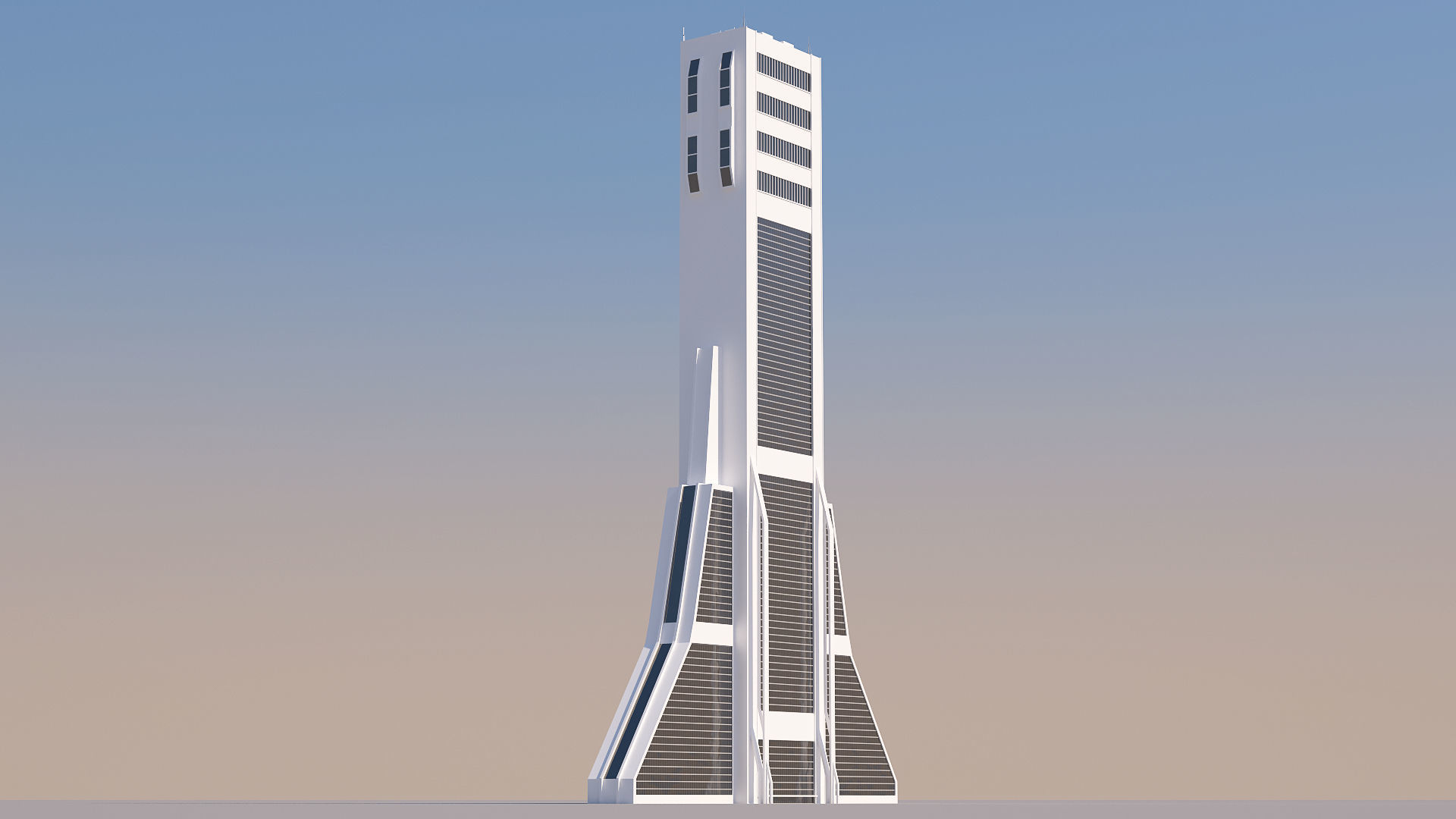 Futuristic Sci-Fi Skyscraper 02 Low-poly 3D model_24