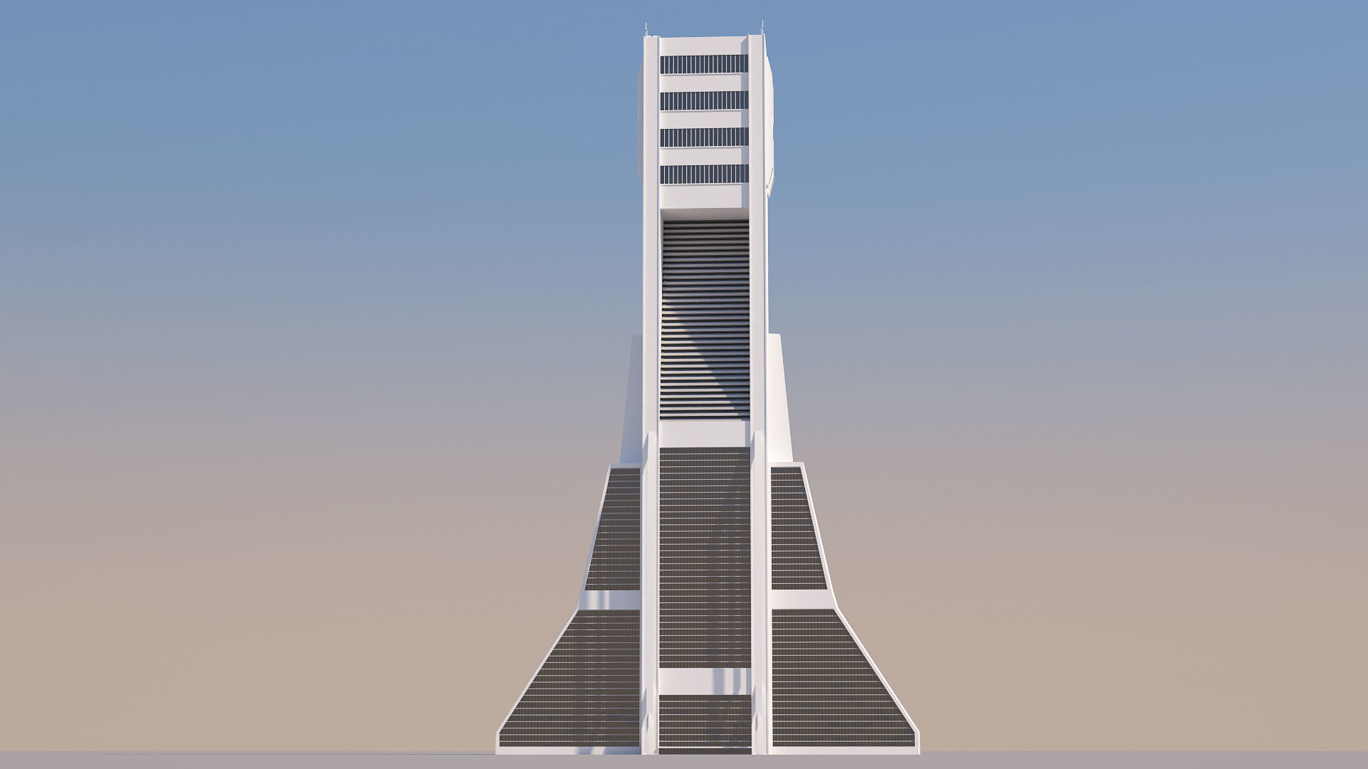 Futuristic Sci-Fi Skyscraper 02 Low-poly 3D model_28