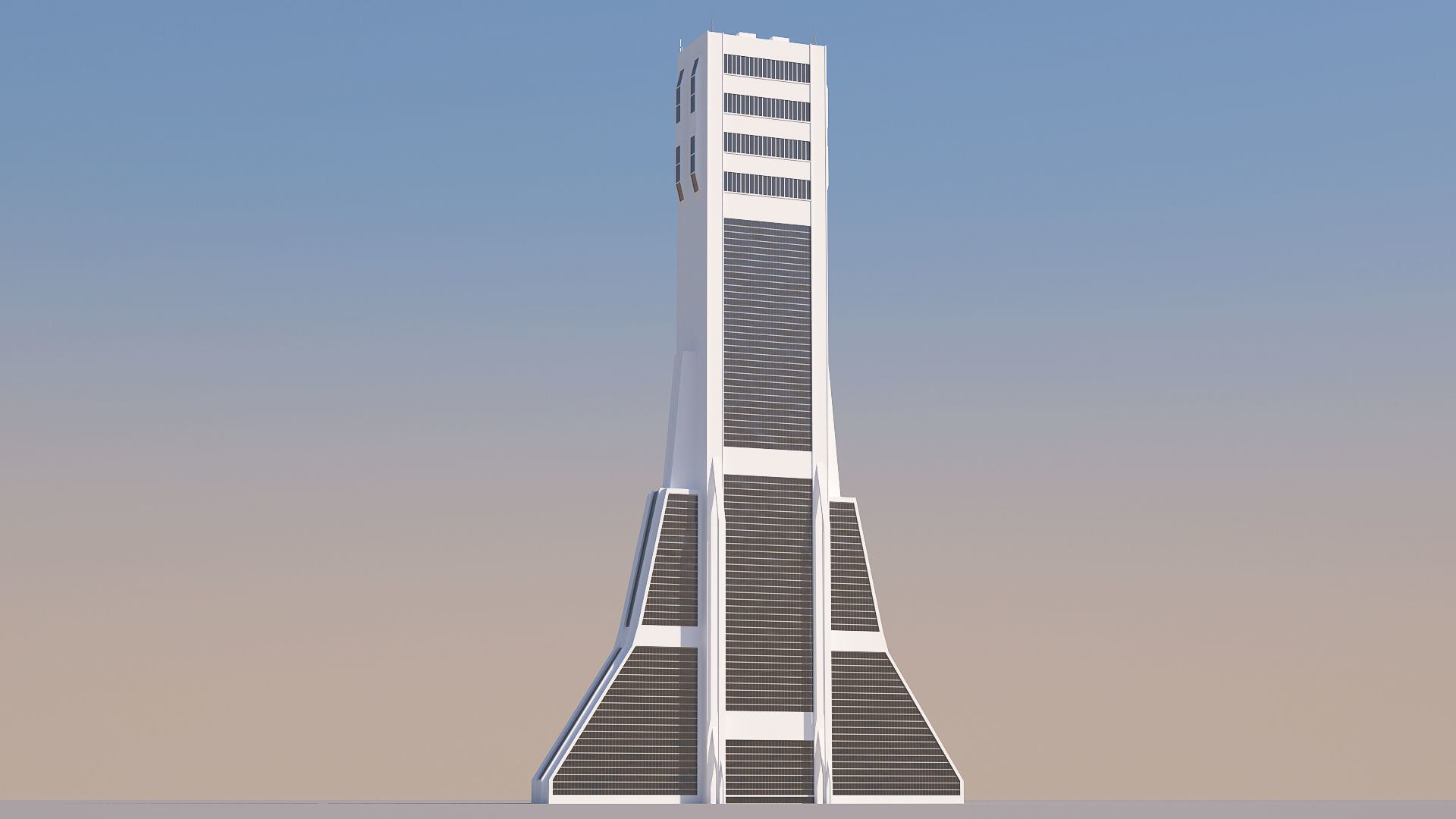 Futuristic Sci-Fi Skyscraper 02 Low-poly 3D model_23
