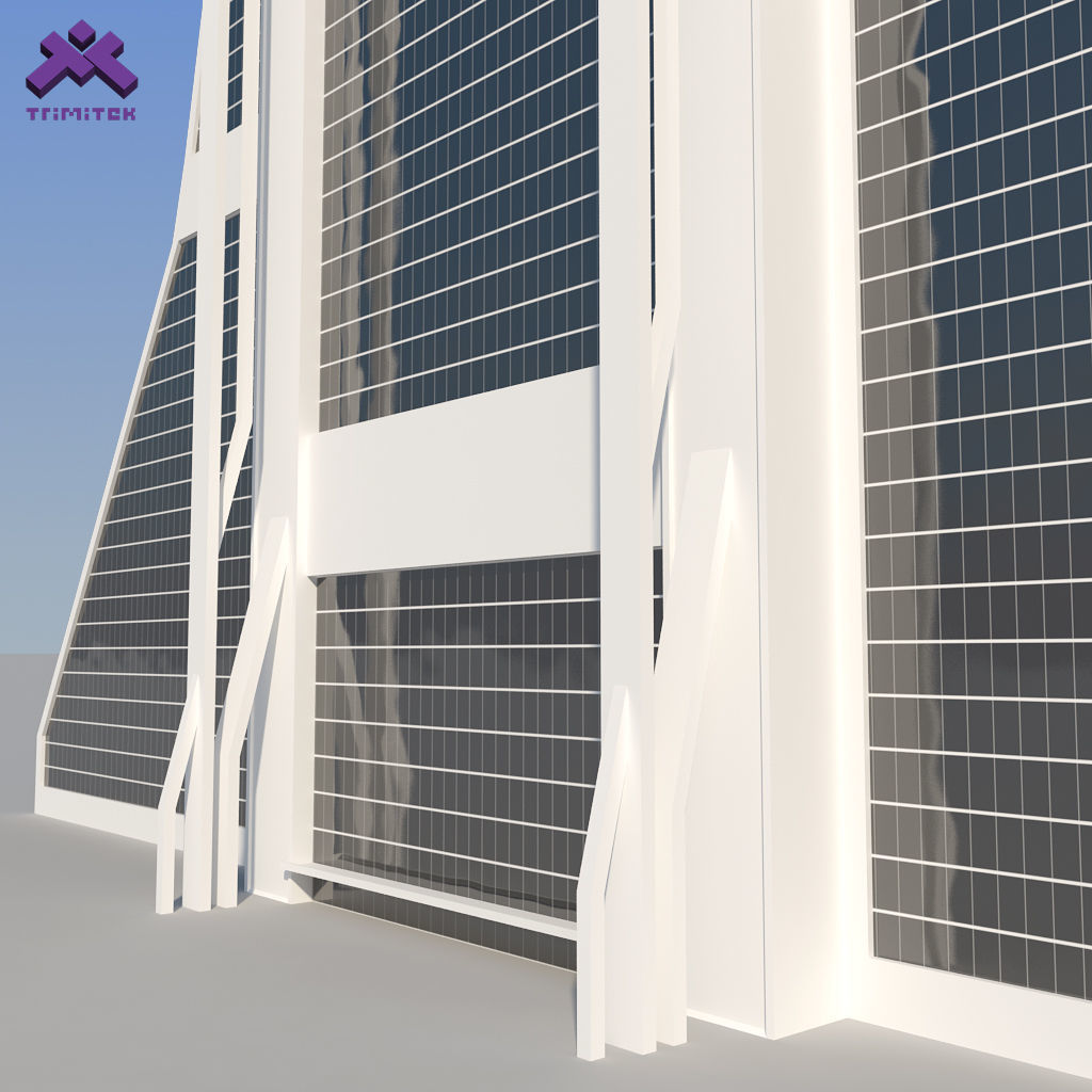 Futuristic Sci-Fi Skyscraper 02 Low-poly 3D model_10