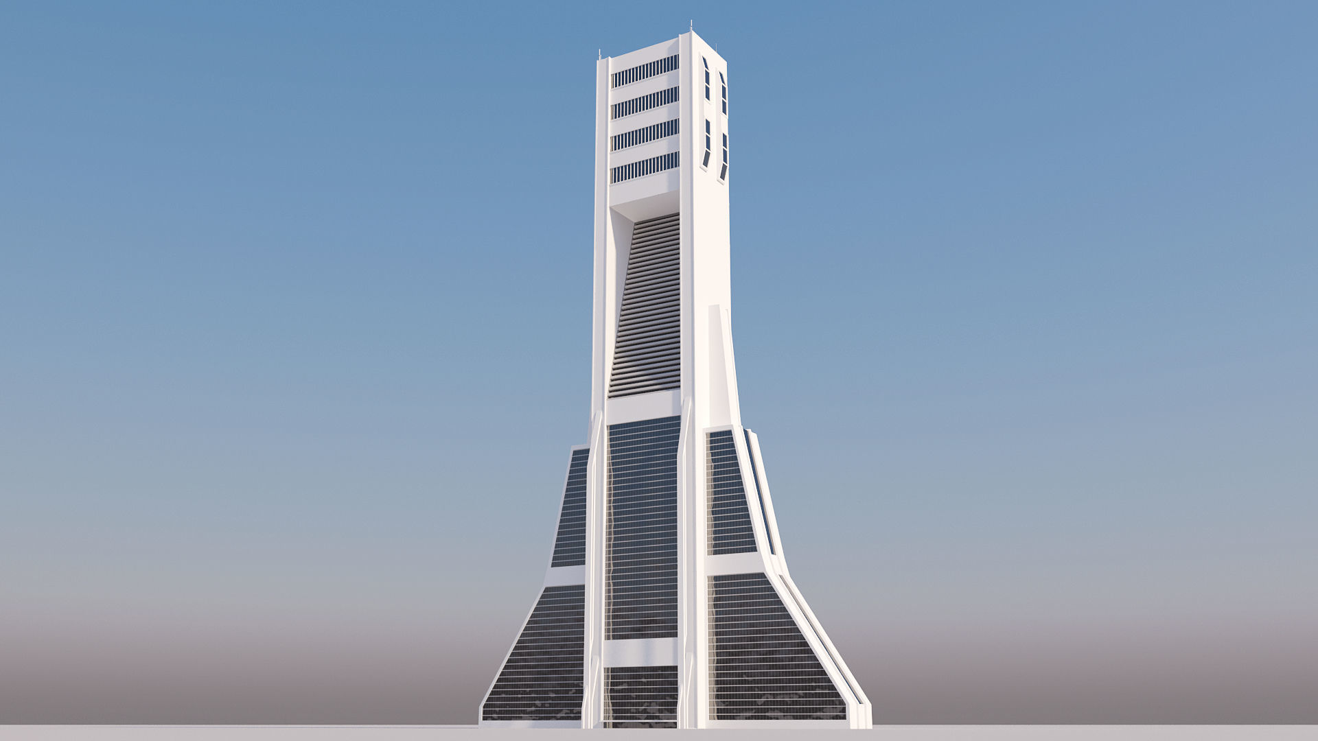 Futuristic Sci-Fi Skyscraper 02 Low-poly 3D model_3