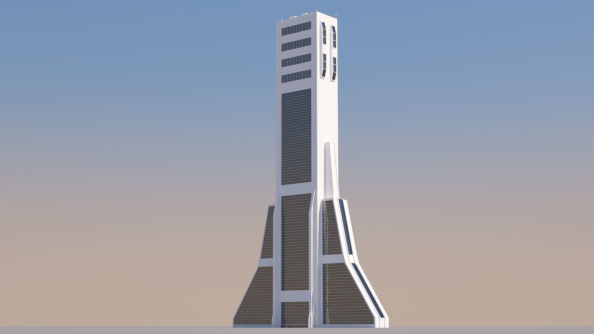 Futuristic Sci-Fi Skyscraper 02 Low-poly 3D model_21