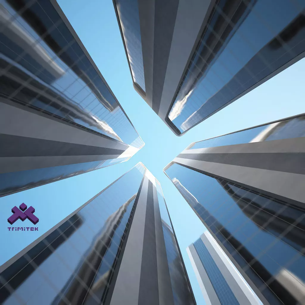 Futuristic Sci-Fi Skyscraper 03 set Low-poly 3D model_0