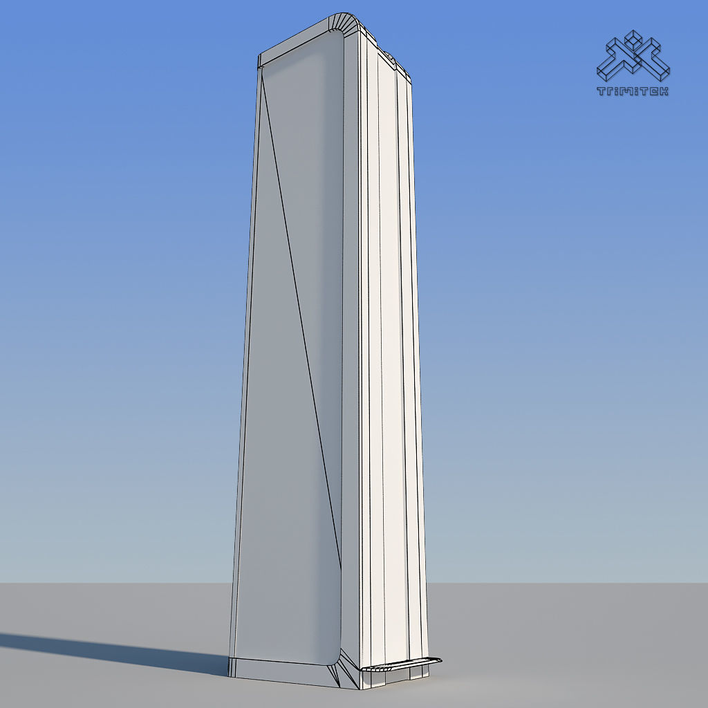 Futuristic Sci-Fi Skyscraper 03 set Low-poly 3D model_11