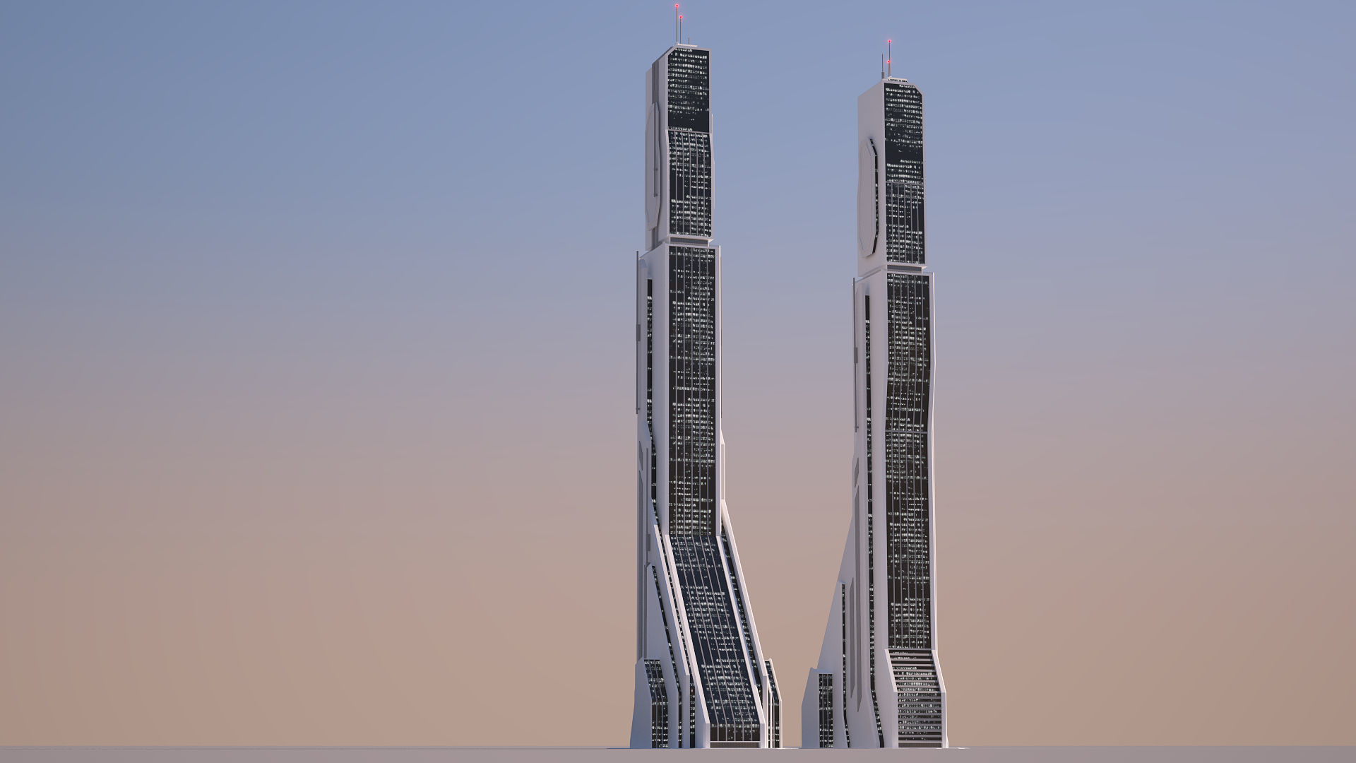 Futuristic Sci-Fi Skyscraper 04 Low-poly 3D model_21