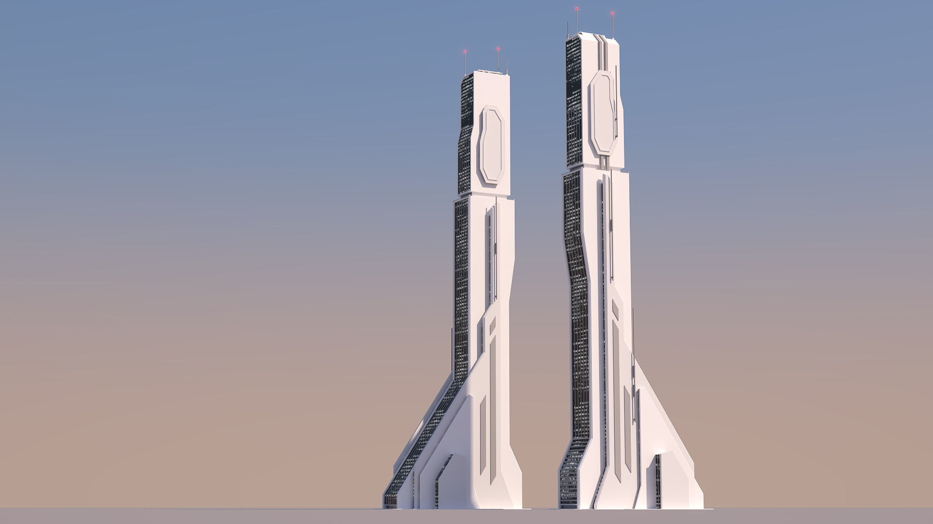 Futuristic Sci-Fi Skyscraper 04 Low-poly 3D model_18
