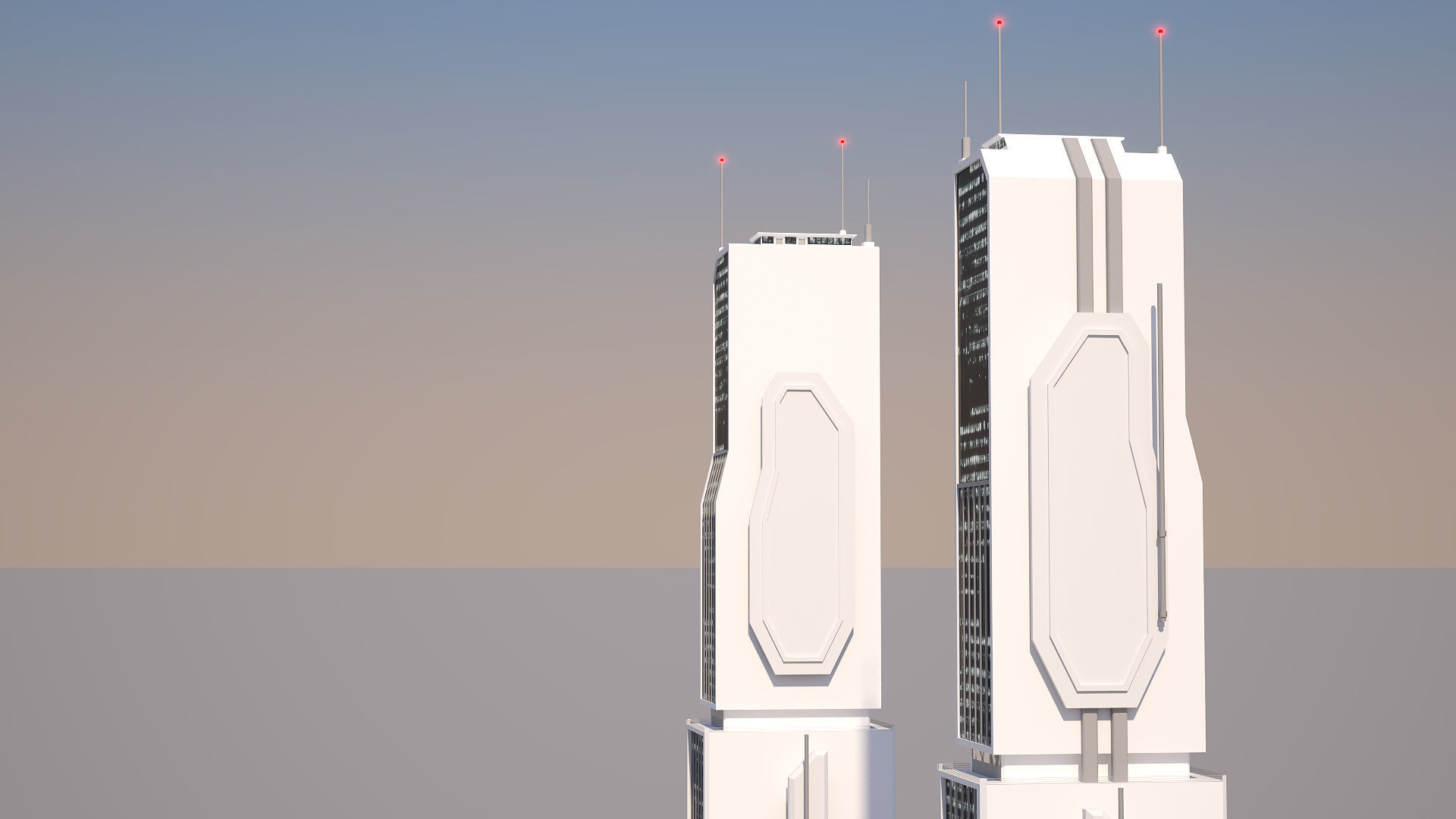 Futuristic Sci-Fi Skyscraper 04 Low-poly 3D model_19
