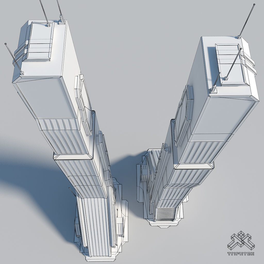 Futuristic Sci-Fi Skyscraper 04 Low-poly 3D model_12