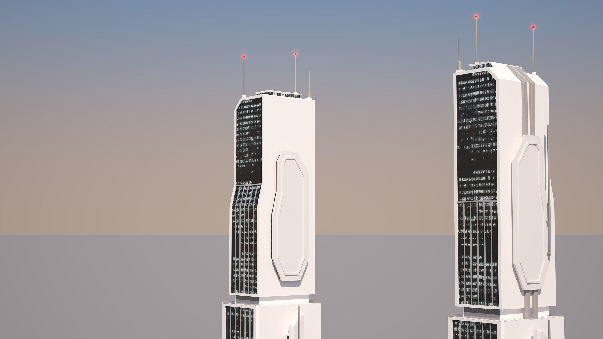 Futuristic Sci-Fi Skyscraper 04 Low-poly 3D model_22