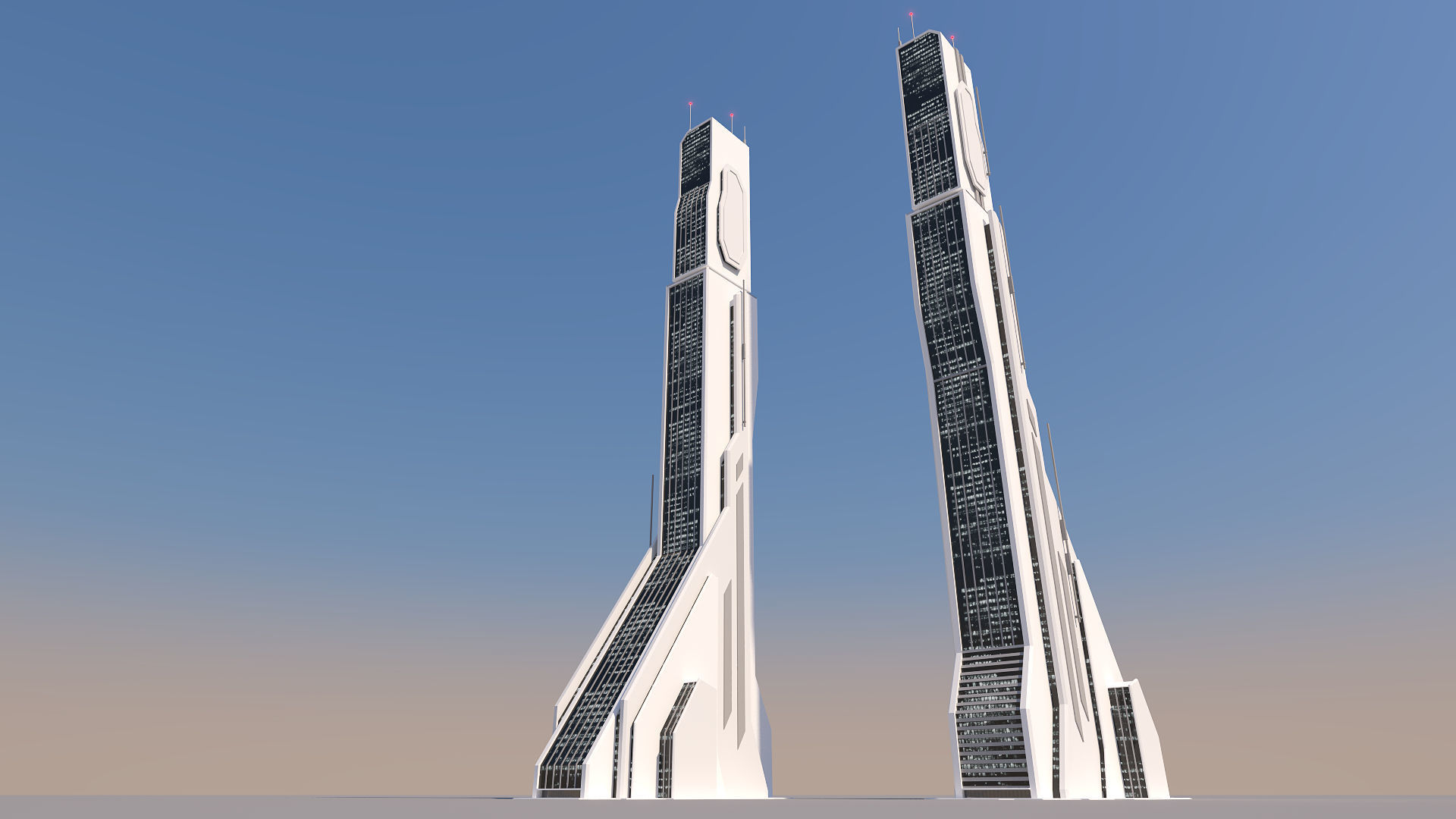 Futuristic Sci-Fi Skyscraper 04 Low-poly 3D model_23