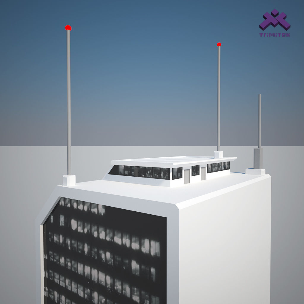 Futuristic Sci-Fi Skyscraper 04 Low-poly 3D model_10