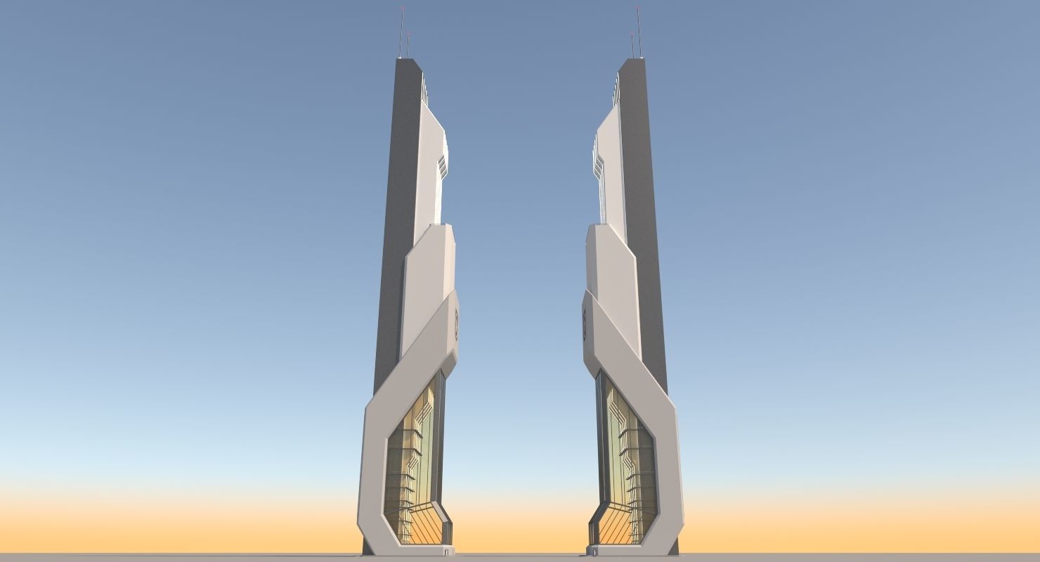 Futuristic Sci-Fi Skyscraper 06 3D model_24