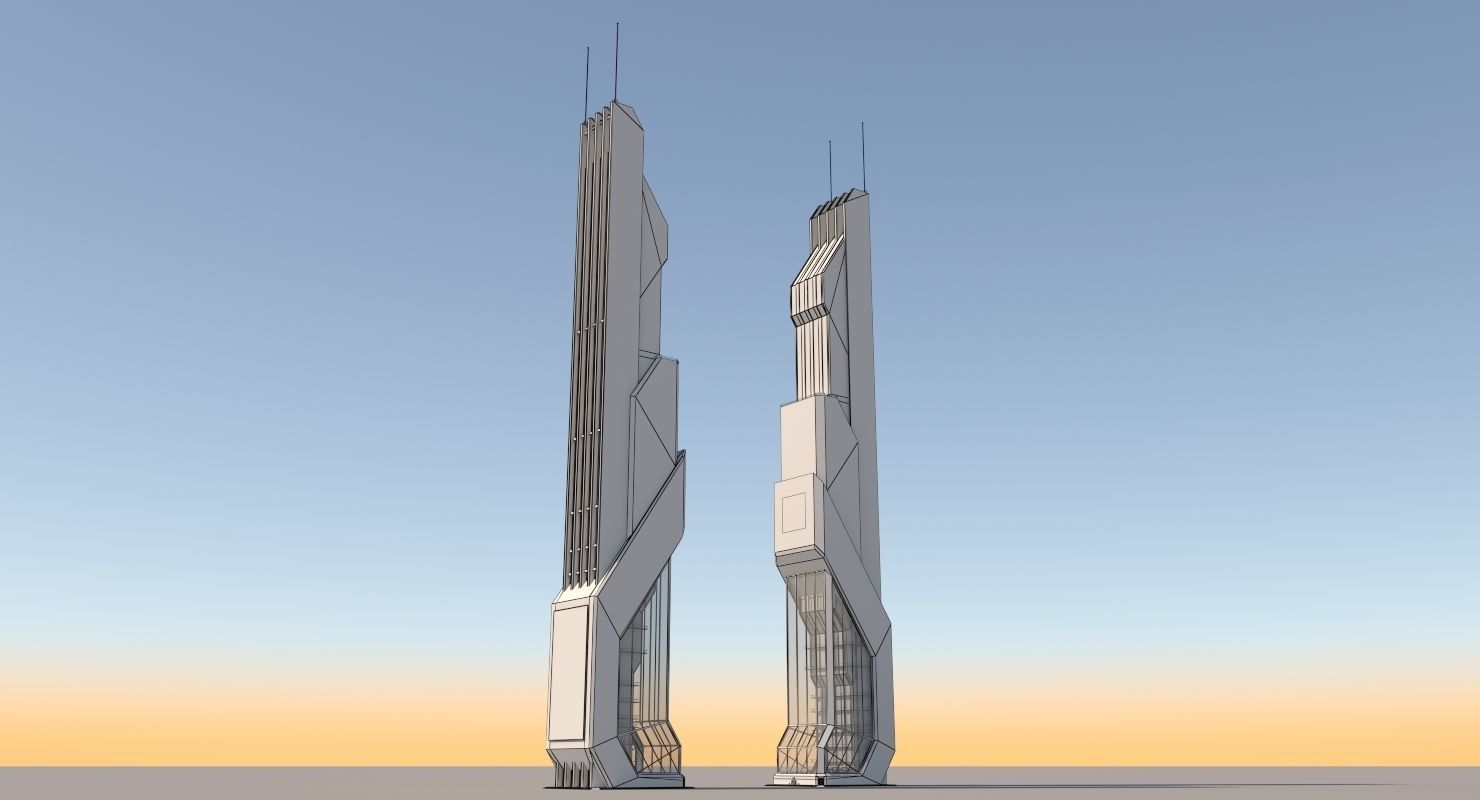 Futuristic Sci-Fi Skyscraper 06 3D model_32