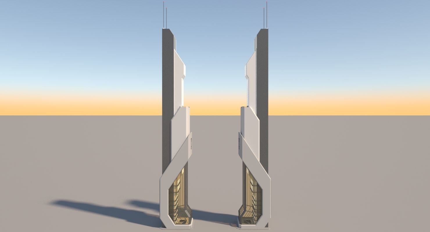 Futuristic Sci-Fi Skyscraper 06 3D model_25