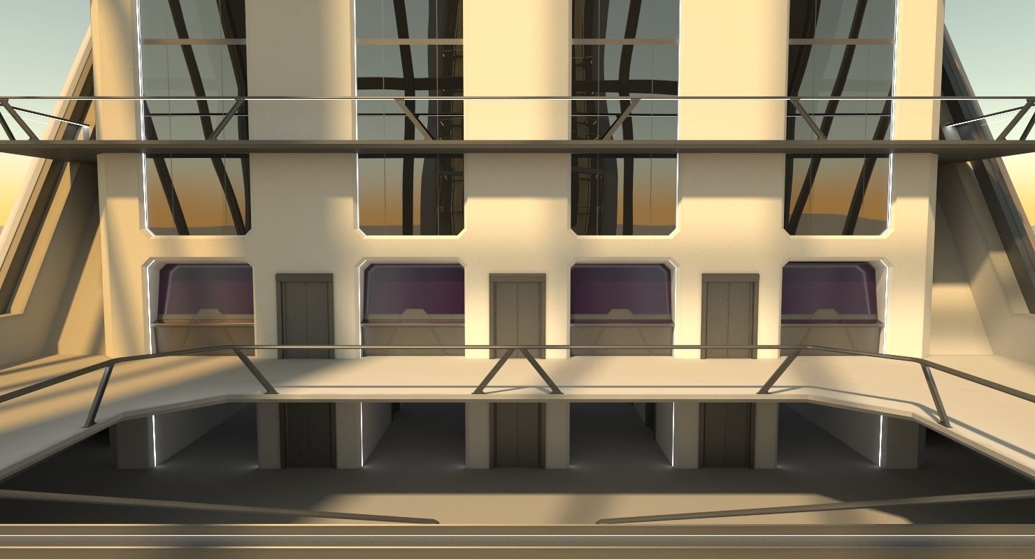 Futuristic Sci-Fi Skyscraper 06 3D model_13