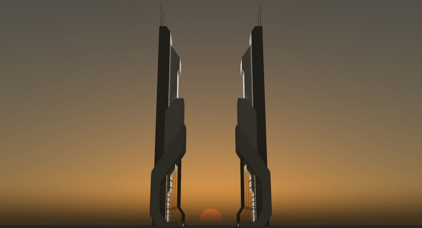 Futuristic Sci-Fi Skyscraper 06 3D model_26