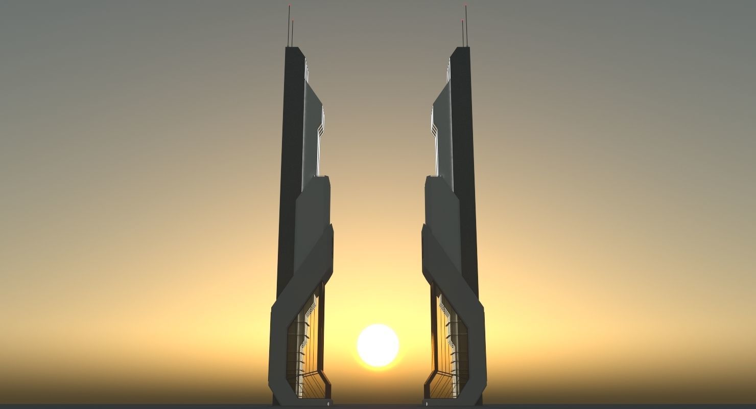 Futuristic Sci-Fi Skyscraper 06 3D model_27