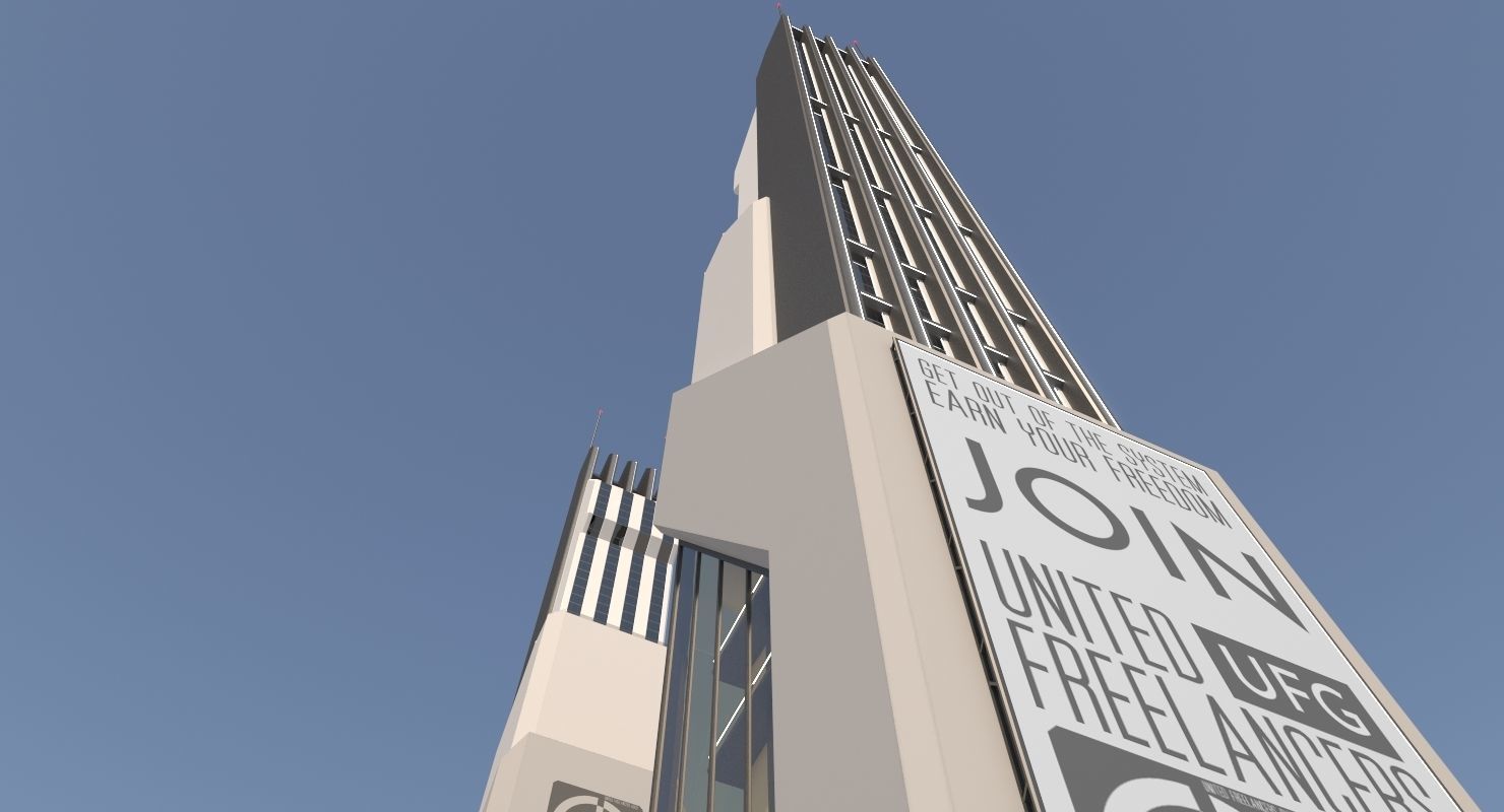 Futuristic Sci-Fi Skyscraper 06 3D model_8