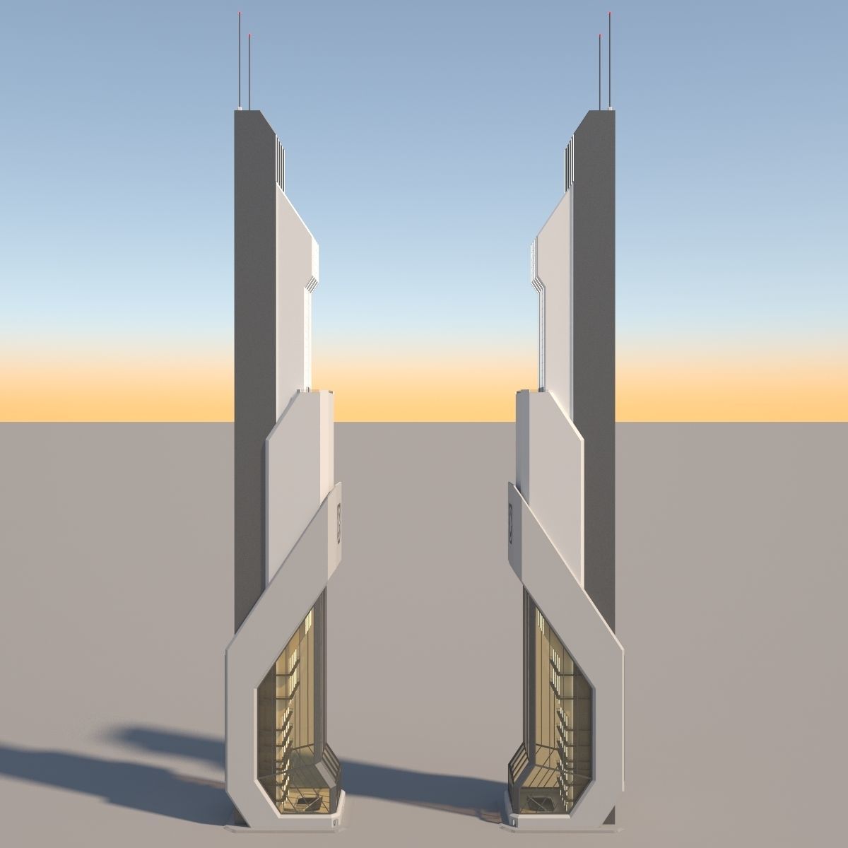 Futuristic Sci-Fi Skyscraper 06 3D model_23