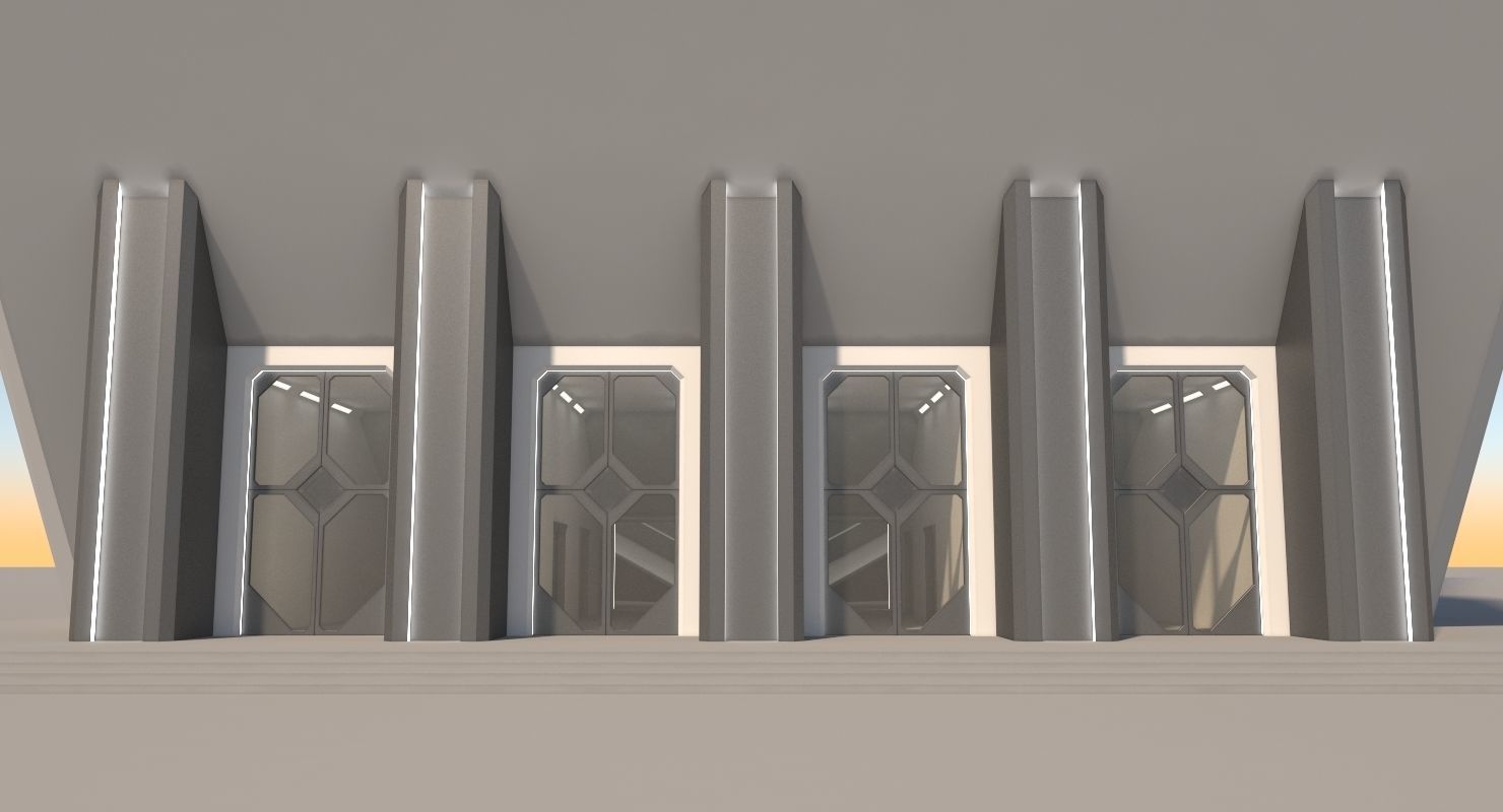 Futuristic Sci-Fi Skyscraper 06 3D model_6