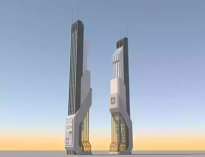 Futuristic Sci-Fi Skyscraper 06 3D model