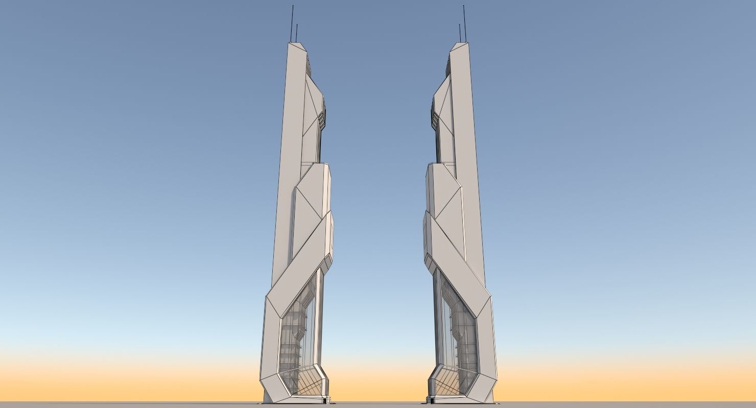 Futuristic Sci-Fi Skyscraper 06 3D model_31