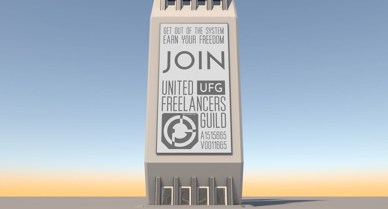 Futuristic Sci-Fi Skyscraper 06 3D model_5