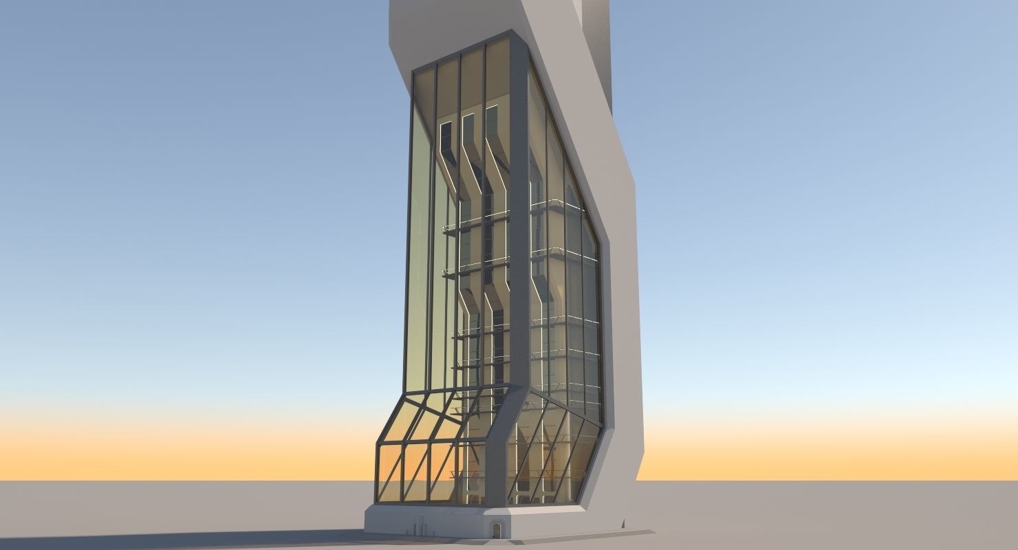Futuristic Sci-Fi Skyscraper 06 3D model_10