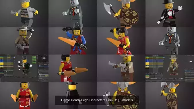 Game Ready Lego Characters Pack  2 3D Model Collection