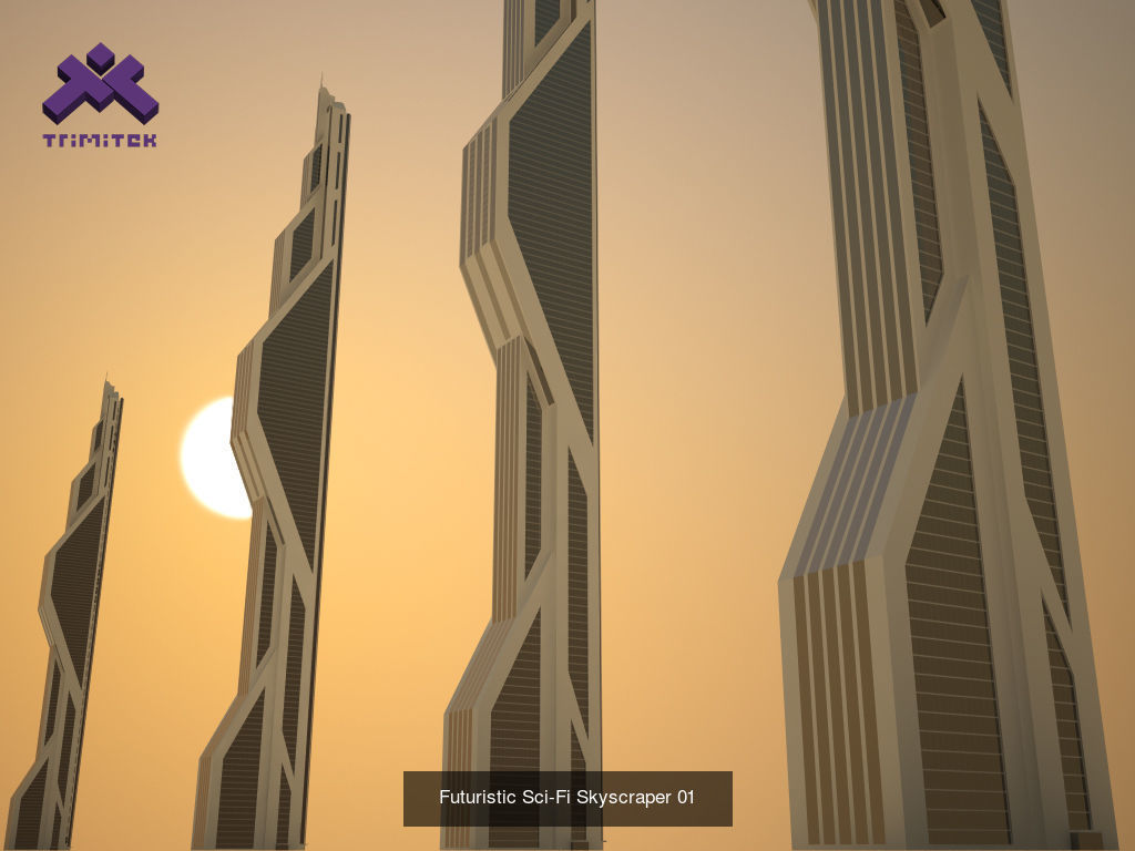 Sci-Fi Skyscrapers Pack 3D Model Collection_2