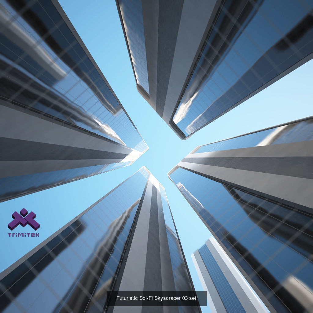 Sci-Fi Skyscrapers Pack 3D Model Collection_4