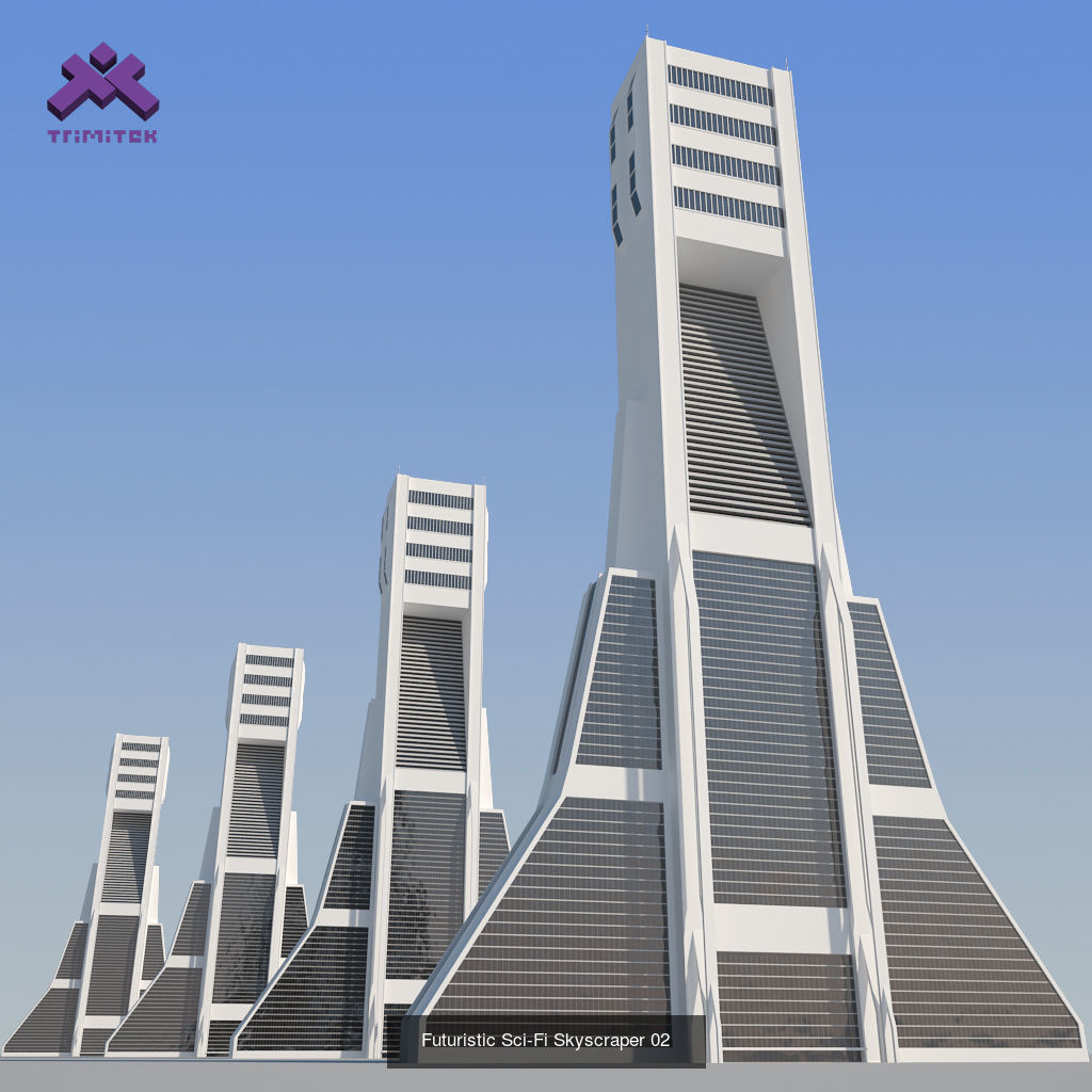 Sci-Fi Skyscrapers Pack 3D Model Collection_3