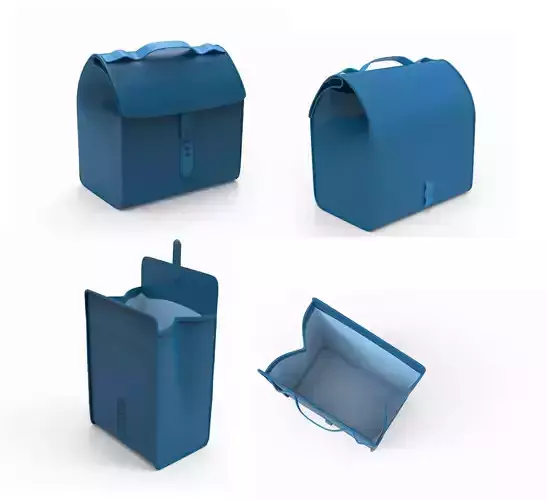 Lunch bag Opened and closed 3D  3D model