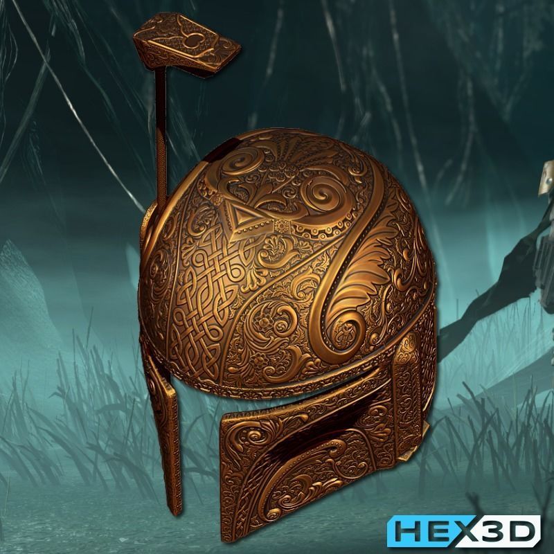 Deluxe Mandalorian Helmet 3D Print Ready 3D model_1