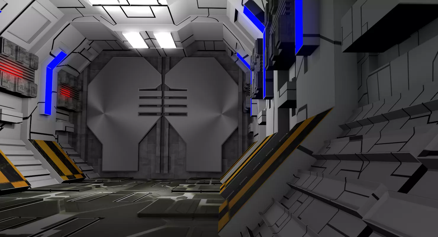 Sci Fi Corridor 3D model_0